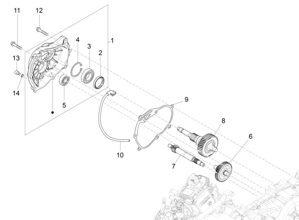 Vertanding - Overbrenging Piaggio MP3 300 HPE / 300 HPE Sport ABS Euro 5 2020-2022