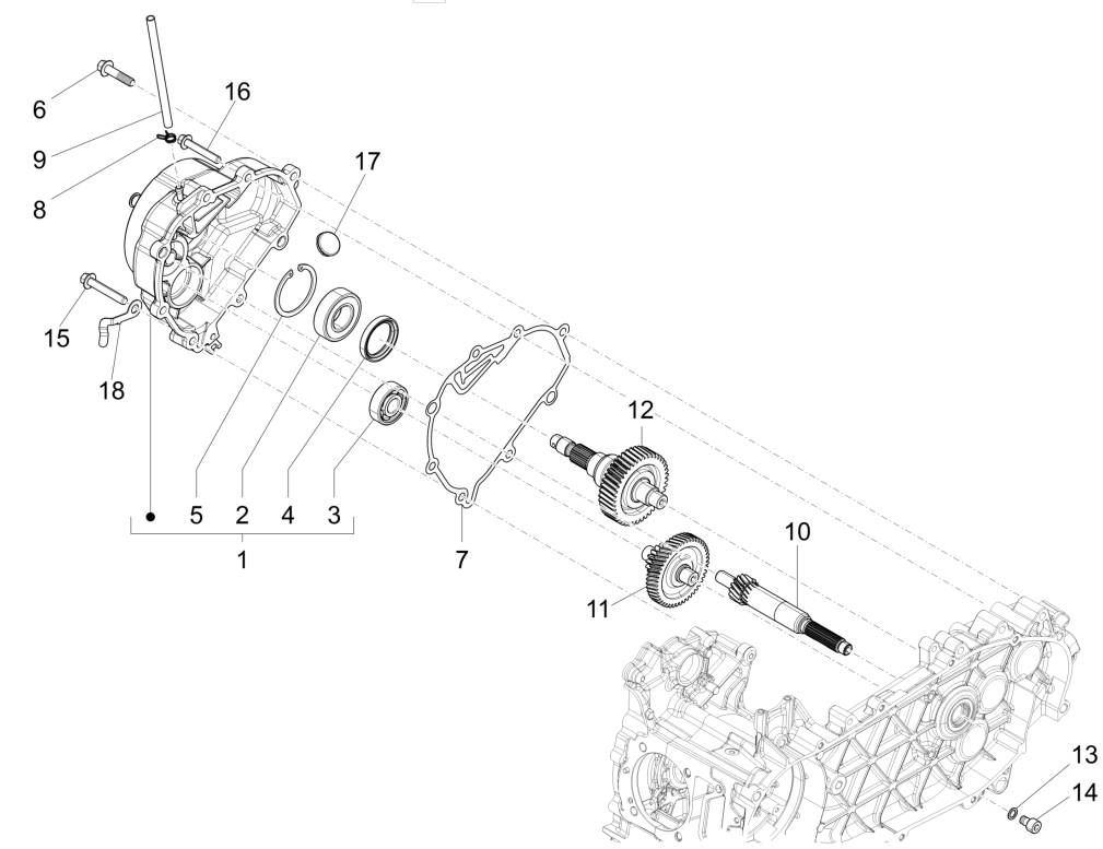 Vertanding - Overbrenging Vespa Sprint 125 3V IE ABS