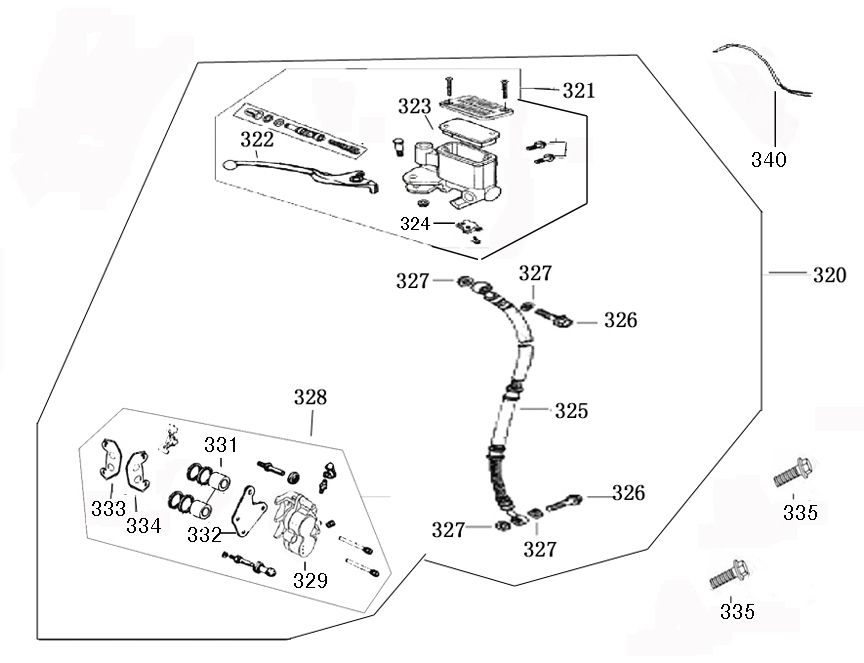 Remcilinder - Remhendel - Remleiding - Remklauw - Remblokken Benzhou ZN50QT-36 zwart