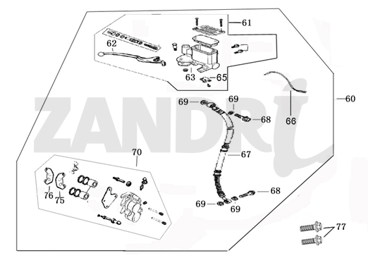 Remcilinder - Remhendel - Remleiding - Remklauw - Remblokken Santini Capri zilver