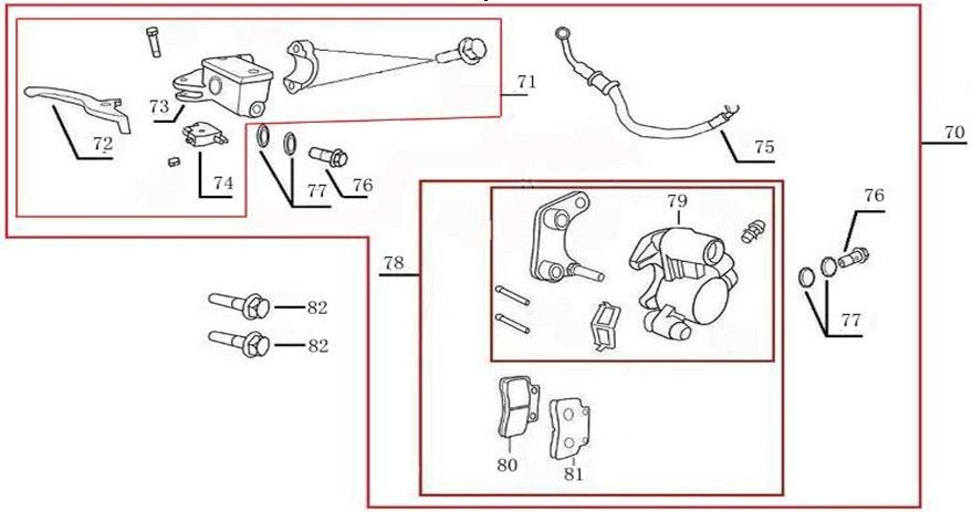 Remcilinder - Remhendel - Remleiding - Remklauw - Remblokken China R8 flat mat antraciet