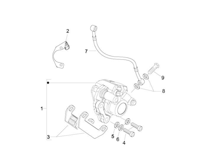 Remklauw - Remblokken - Remleiding Vespa LX 50 4-takt 4V 45km/u