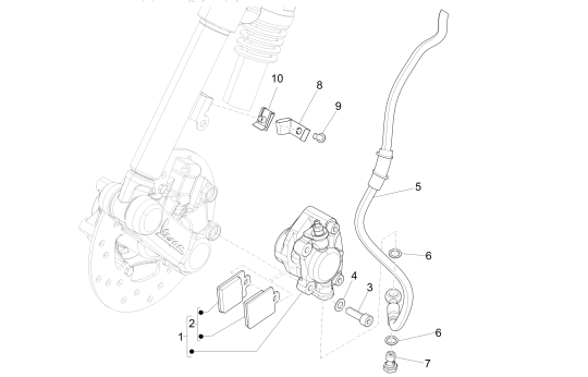 Remklauw - Remblokken - Remleiding Vespa Primavera 50 4-takt IGET 3V Euro 4