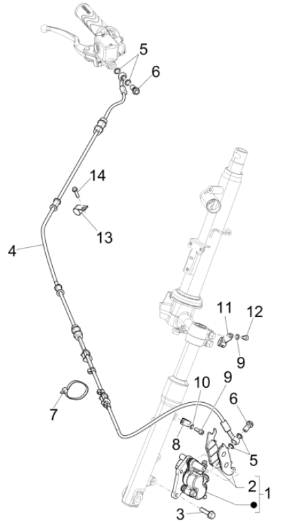 Remklauw - Remblokken - Remleiding Piaggio Liberty 50 4-takt AC IGET 3V Euro 5
