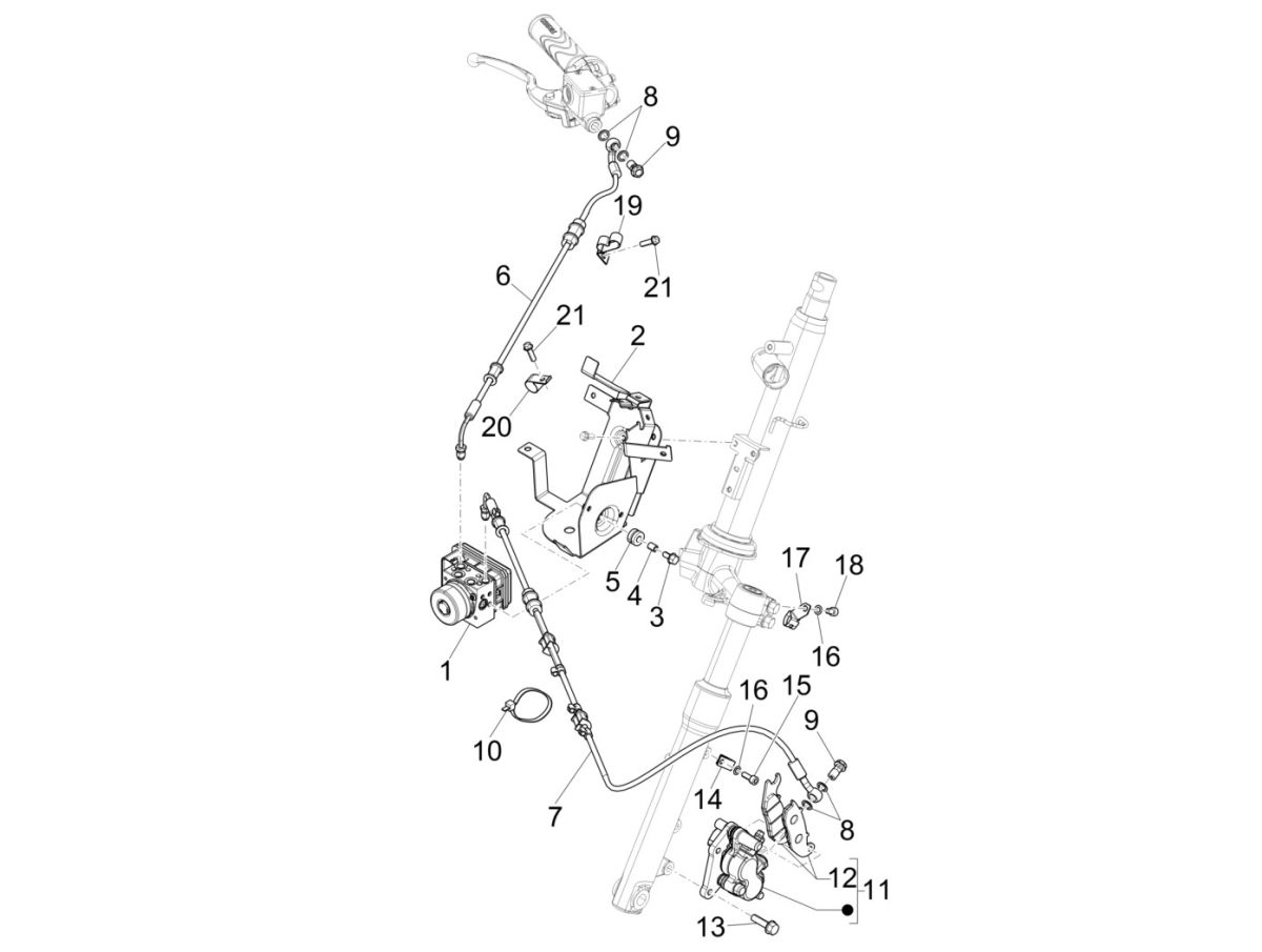 Remleiding Piaggio Liberty 125 IGET 3V IE ABS Euro 4 2015-2019