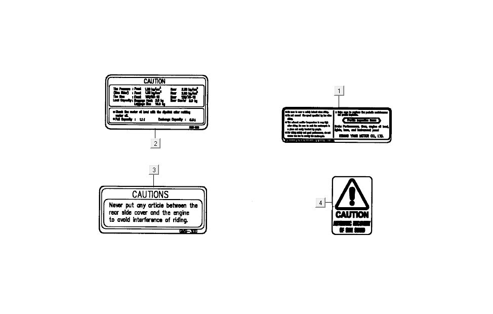 Veiligheid- en waarschuwingsstickersKymco Dink AC 2-takt Zilver
