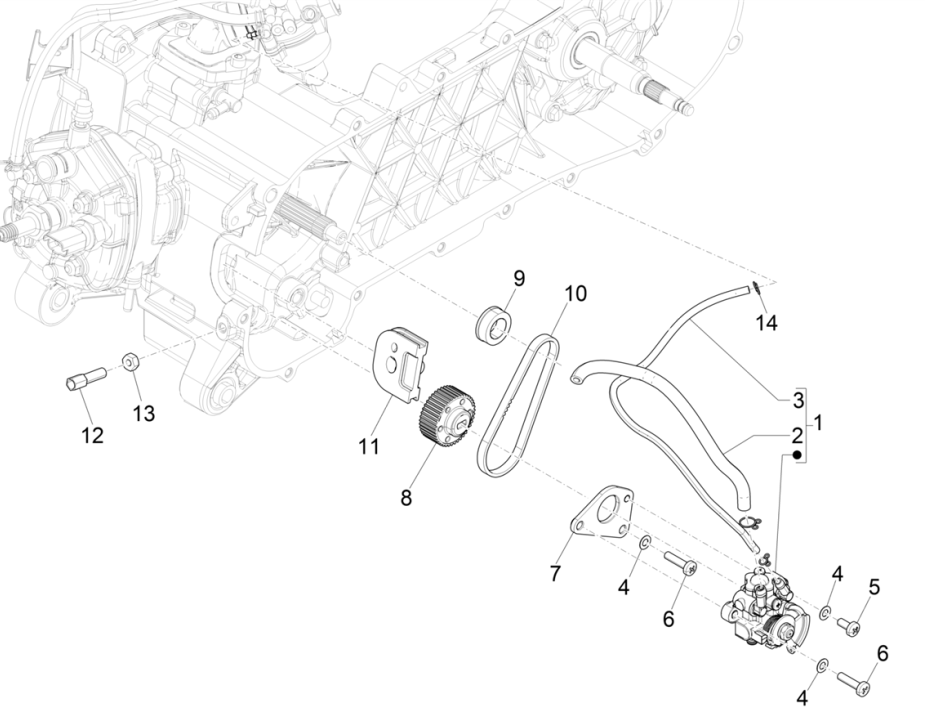 Oliepomp Piaggio NRG Power 50 2-takt LC Euro 4