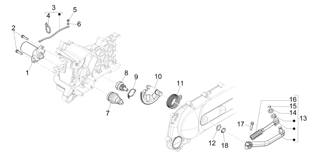 Startmotor - Bendix Piaggio NRG Power 50 2-takt LC Euro 4