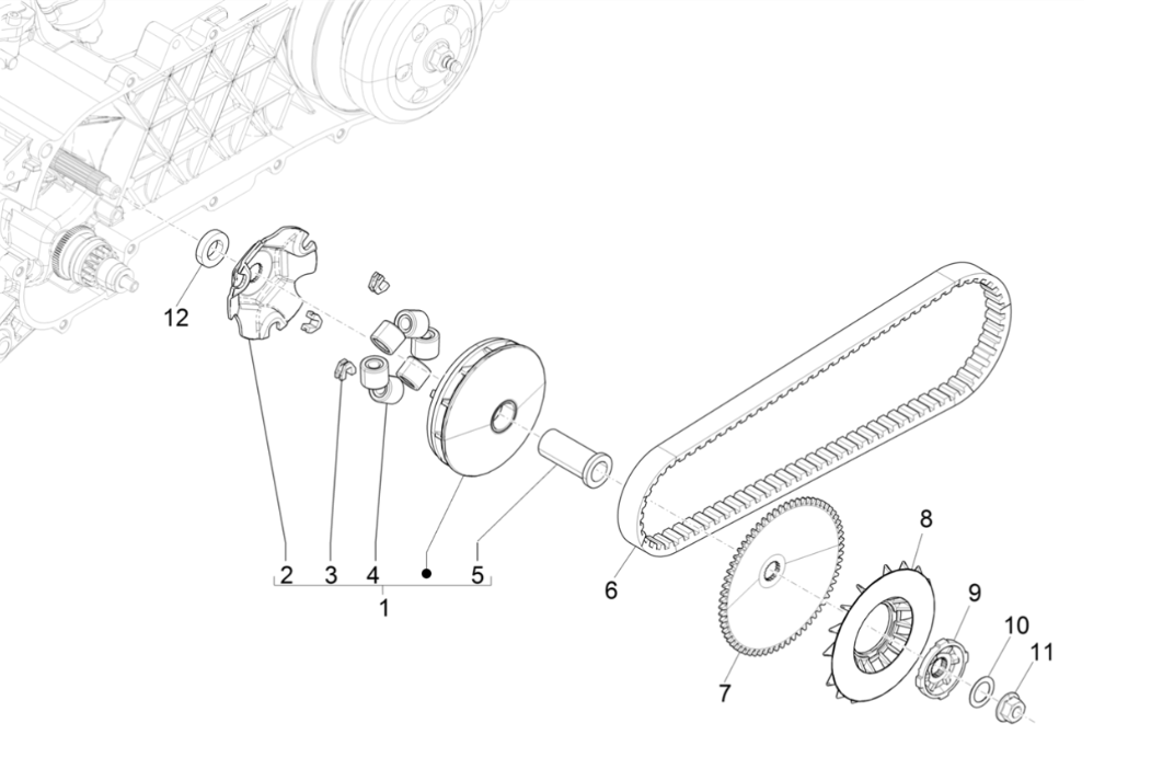 Variateur Piaggio NRG Power LC Euro 4