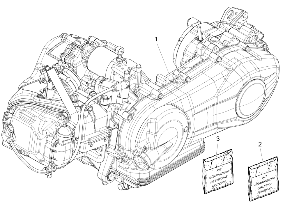 Motorblok compleet Vespa Sprint 150 3V IE ABS Euro 3 2015