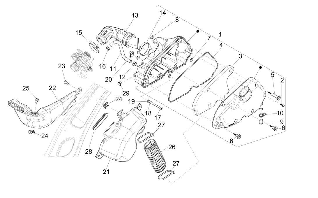 Luchtfilter Vespa Sprint 150 3V IE ABS Euro 3 2015