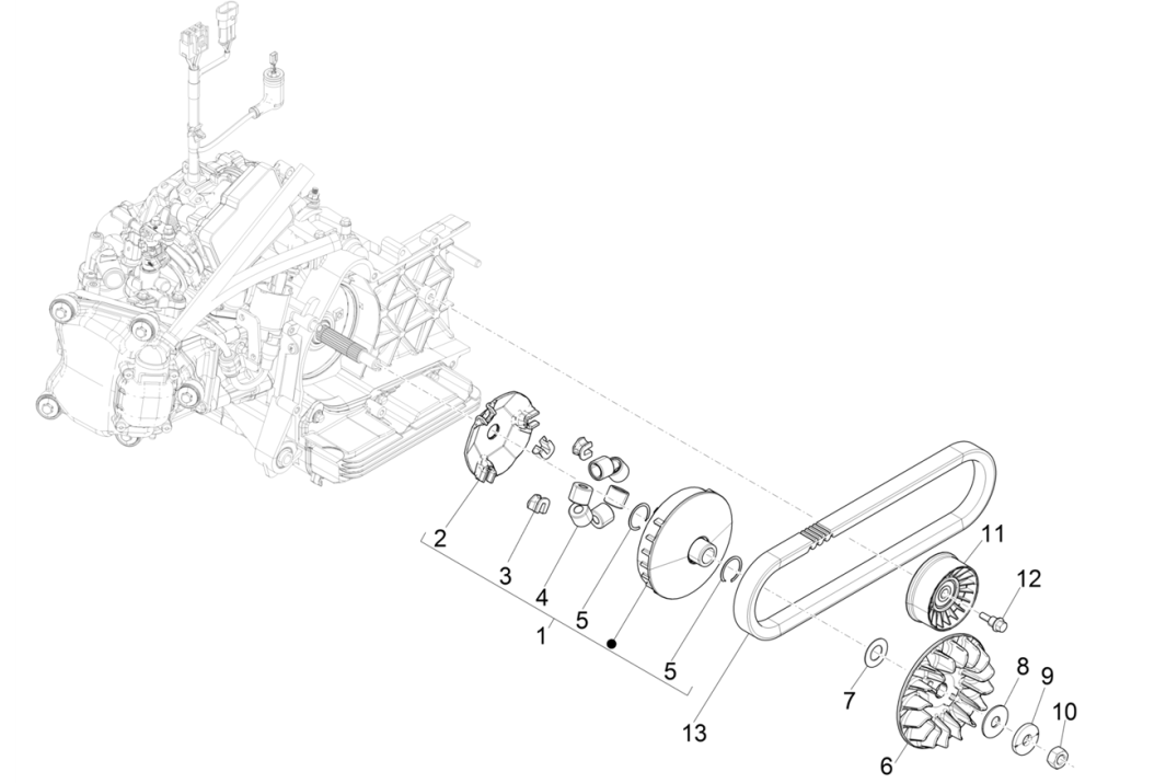 Variateur- V-snaar Vespa GTS 300 Super HPE 4V IE ABS Euro 5 2020-2022