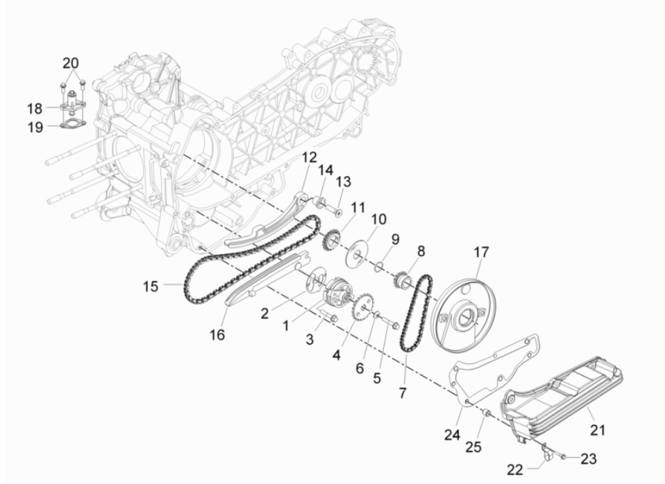 Oliepomp Vespa GTS 300 Super HPE 4V IE ABS Euro 5 2020-2022