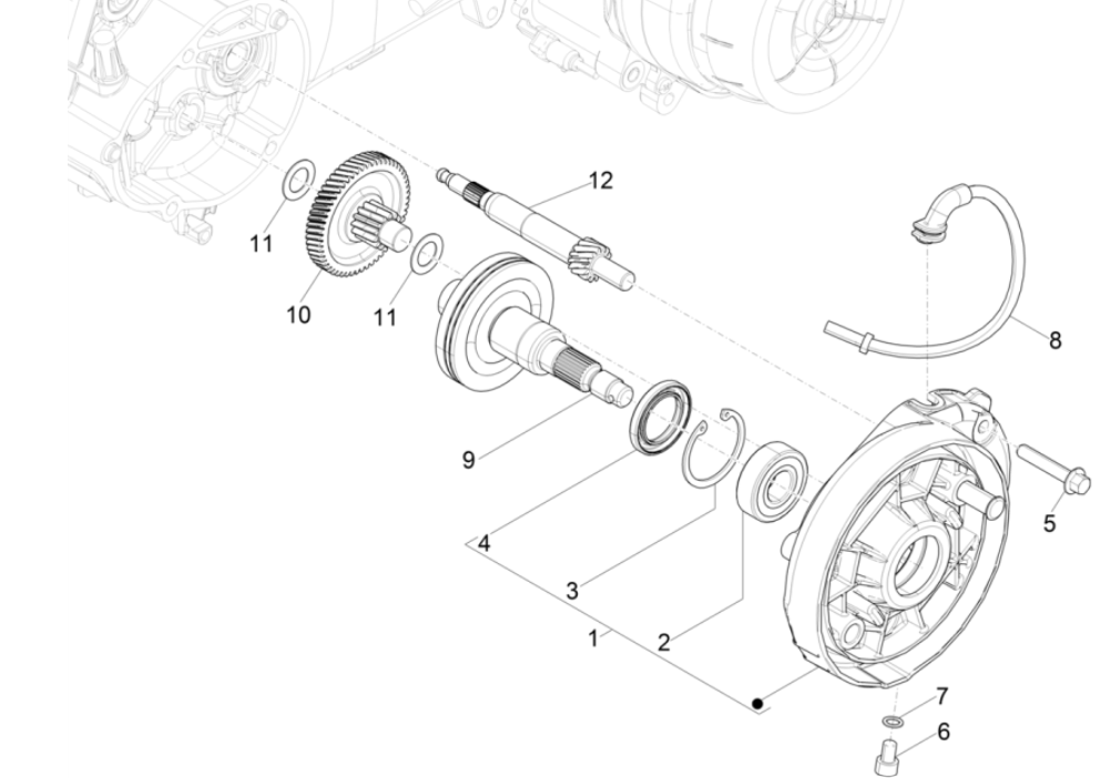 Vertanding - Overbrenging Piaggio Typhoon 50 2-takt Euro 4 2018-2020