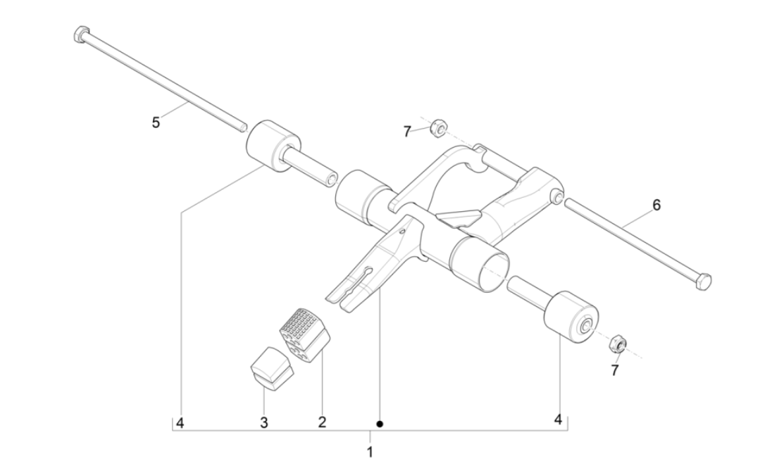 Motorophanging Piaggio Typhoon 50 2-takt Euro 4 2018-2020