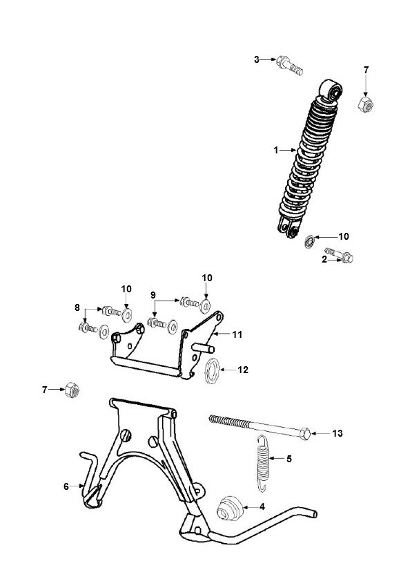 Schokbreker - Middenstandaard Peugeot Speedfight 2 50 2-takt LC Euro 2