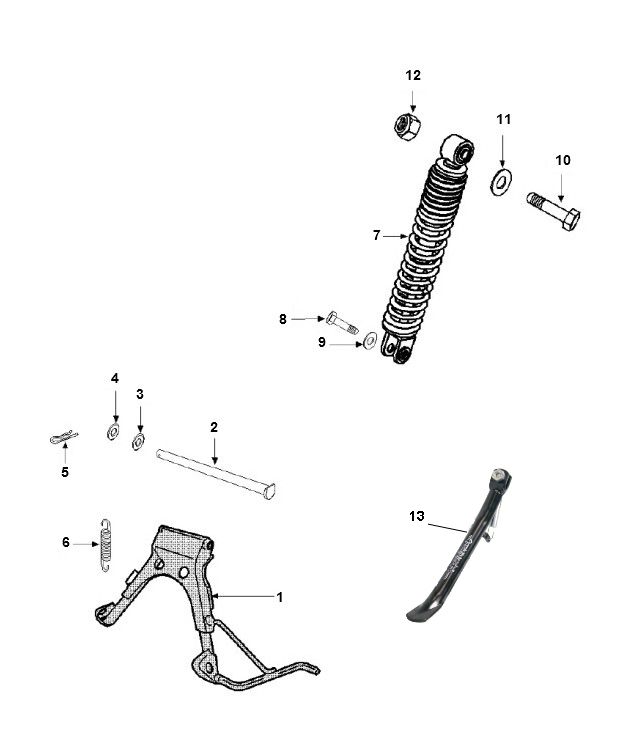 Schokbreker - Middenstandaard Peugeot Speedfight 3 50 2-takt AC 2-takt