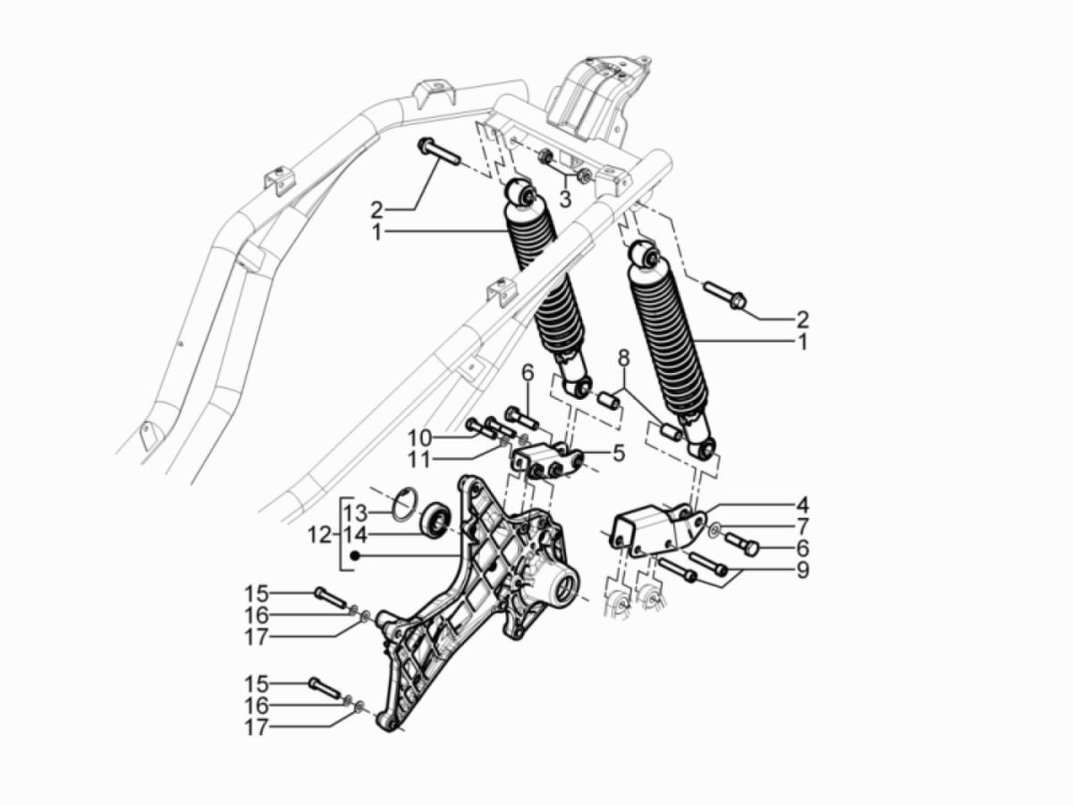 Schokbreker Piaggio Beverly 300 IE ABS Euro 4 2016-2020