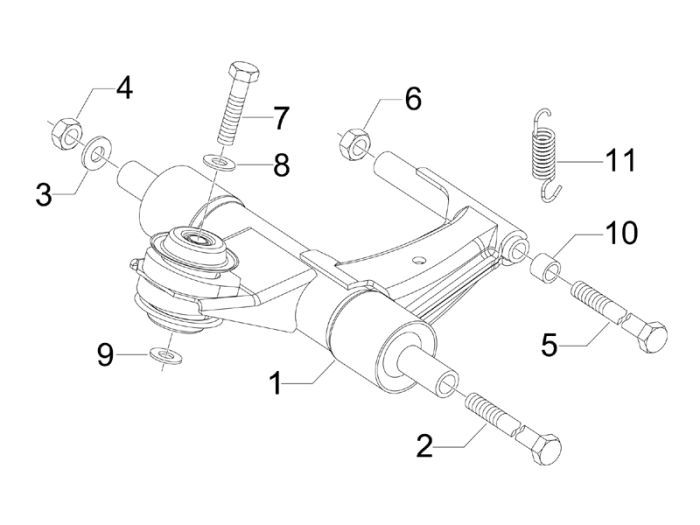 Motorophanging Vespa Primavera 50 4-takt 4V