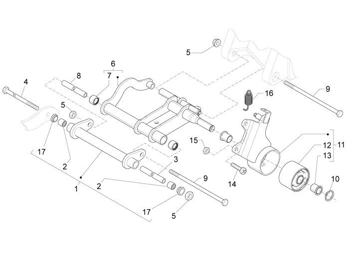 Motorophanging Piaggio New Fly 4-takt 2V