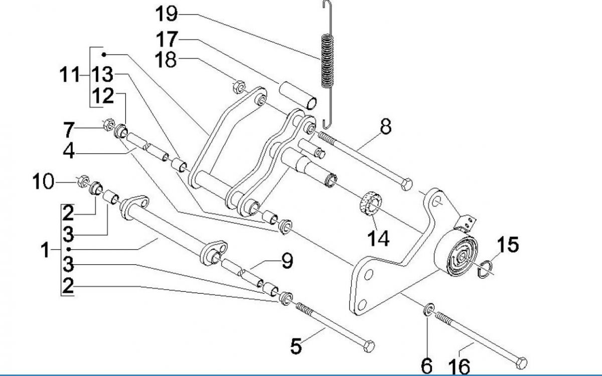 Motorophanging Vespa GTV 250 IE 4V
