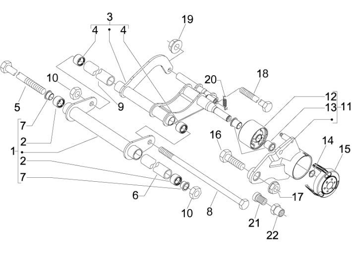 Motorophanging Piaggio MP3 300 LT Sport 2009-2014