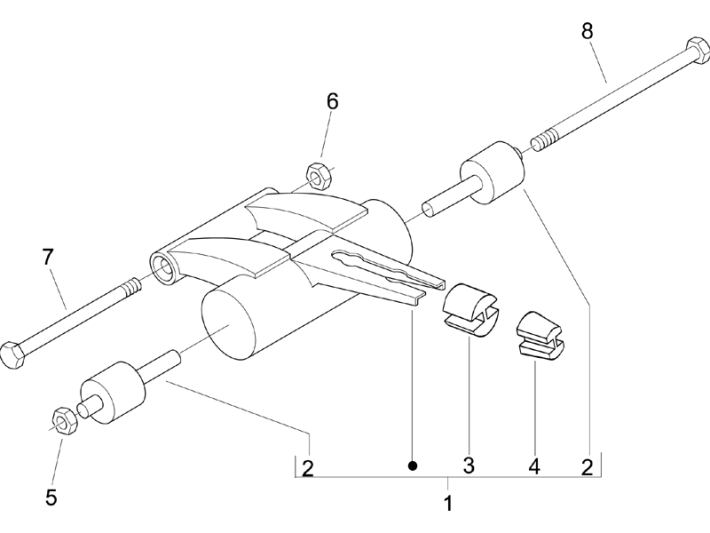 Motorophanging Piaggio Zip 50 SP 2-takt LC 2006-2013