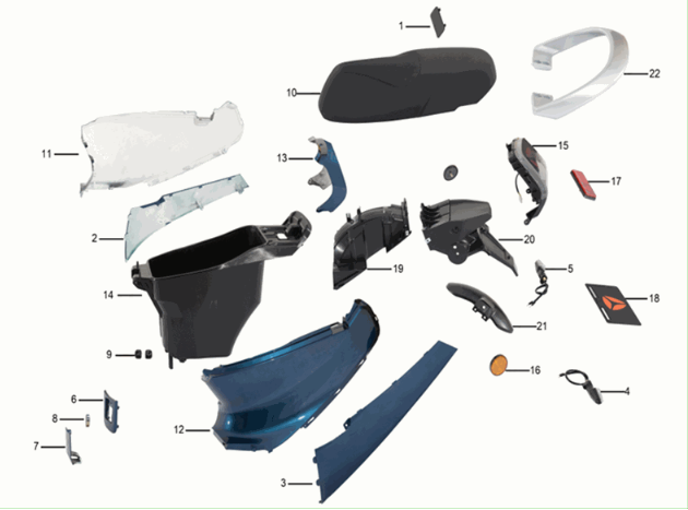 Seat box Yadea C1S