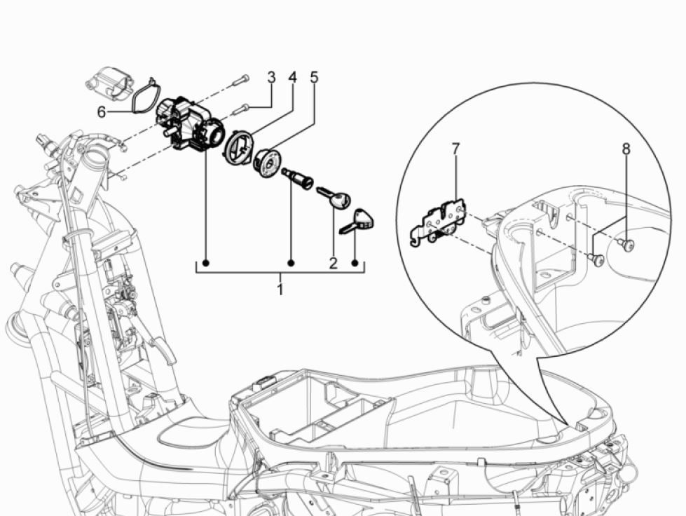 Cotactslot Piaggio MP3 300 HPE / 300 HPE Sport ABS Euro 5 2020-2022