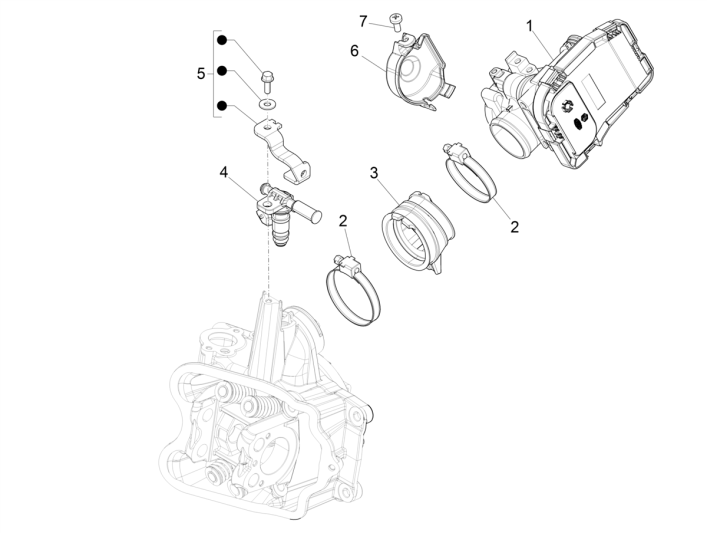 Gasklephuis - Injector - Inlaatspruitstuk Piaggio Beverly 350 Sport Touring Euro 3 2013-2014