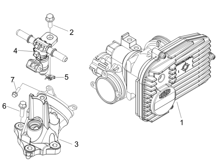 Gasklephuis - Injector - Inlaatspruitstuk Piaggio Beverly 500 Euro 3 2007-2012