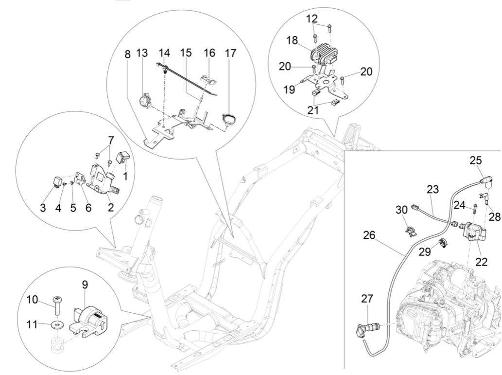 Elektronische besturingseenheden Piaggio Liberty 125 4-takt 3V IE ABS (IGET Euro 5)