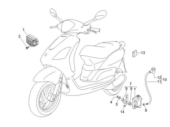 Elektrische delen Piaggio Fly 50 2-takt AC