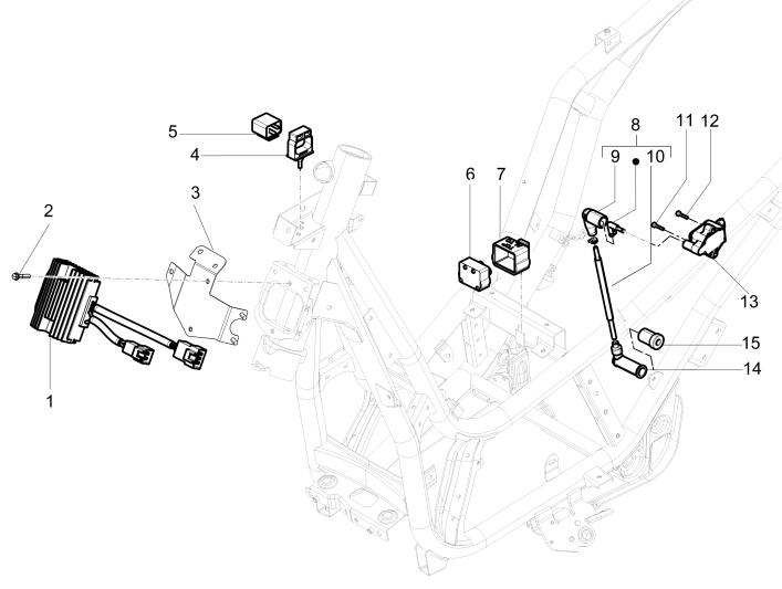Spanningsregelaar - Bobine - Elektronische delen Piaggio Beverly 350 Sport Touring Euro 3 2013-2014