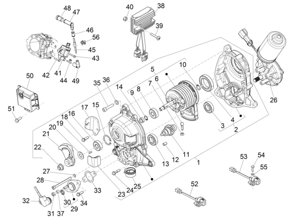 Spanningsregelaar - Bobine - Elektronische delen Piaggio MP3 350 Maxi Sport ABS Euro 4 2018-2020