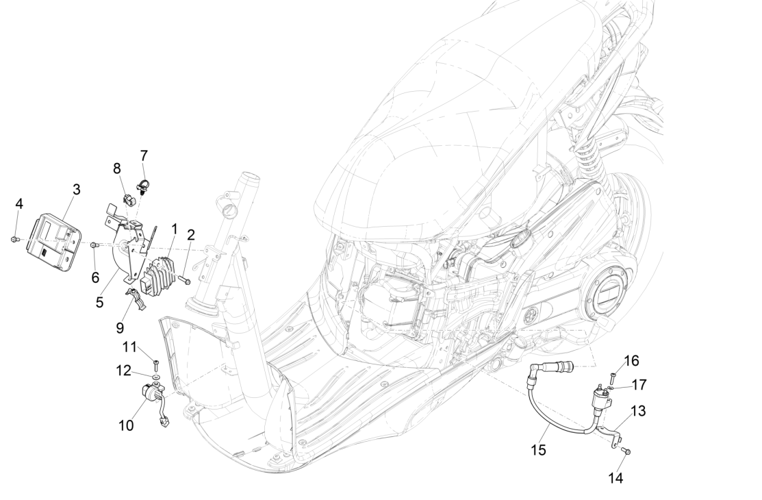 Spanningsregelaar - Bobine - ECU Piaggio Liberty 50 4-takt AC IGET 3V Euro 4