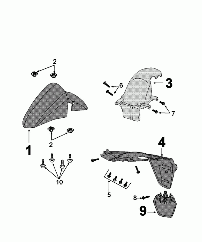 Voorspatbord - Achterspatbord Peugeot Kisbee blackcurrant Euro 4