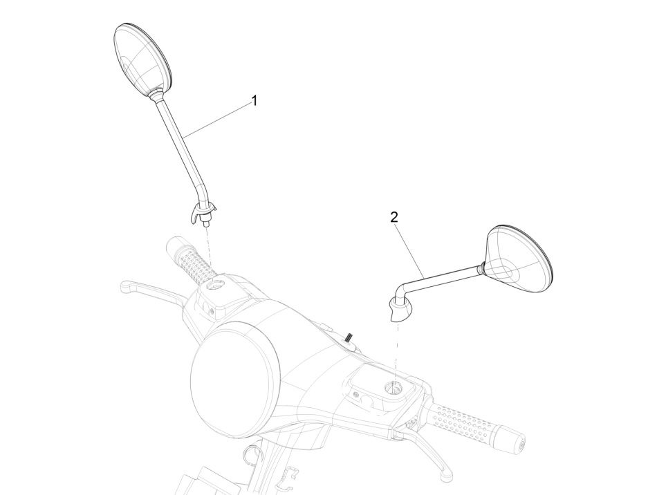 Spiegels Vespa GTS 300 HPE 4V IE ABS Euro 4 2019
