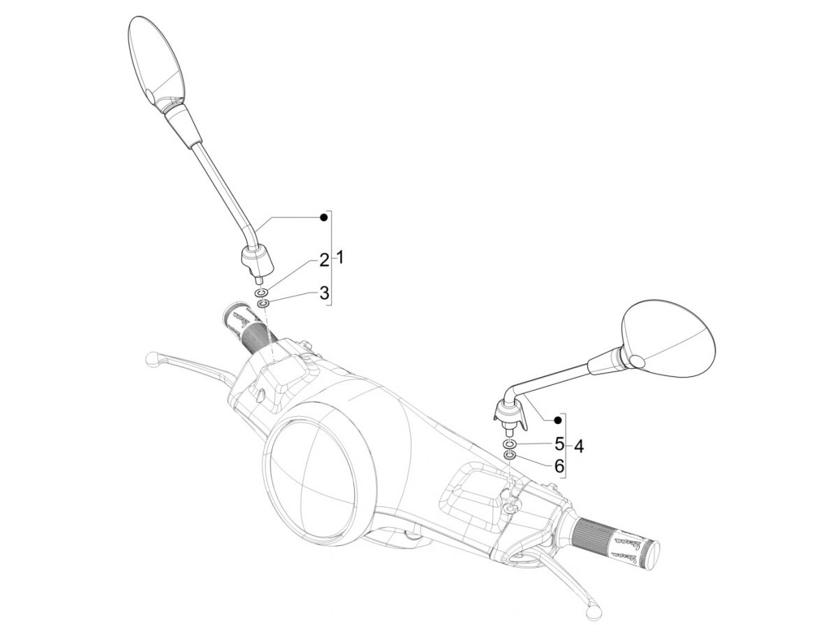 Spiegels Vespa Elettrica 25km/u SCH Euro 5 2021