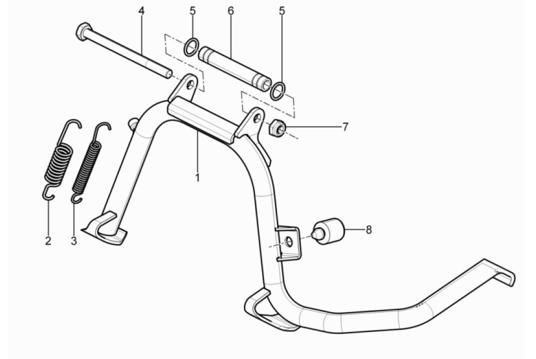 Middenstandaard Piaggio MP3 300 HPE / 300 HPE Sport ABS Euro 5 2020-2022