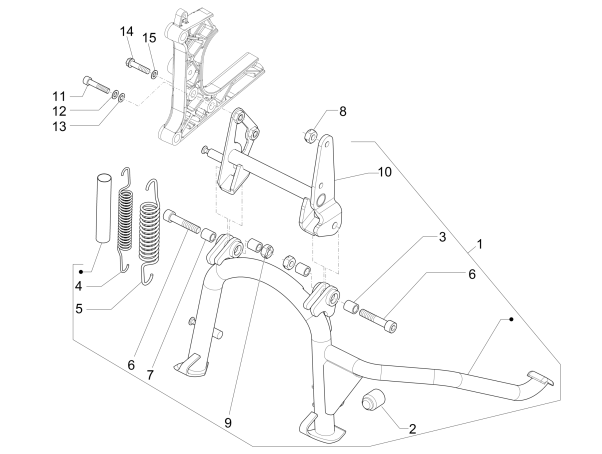 Middenstandaard Piaggio MP3 500 LT Sport 2014-2016