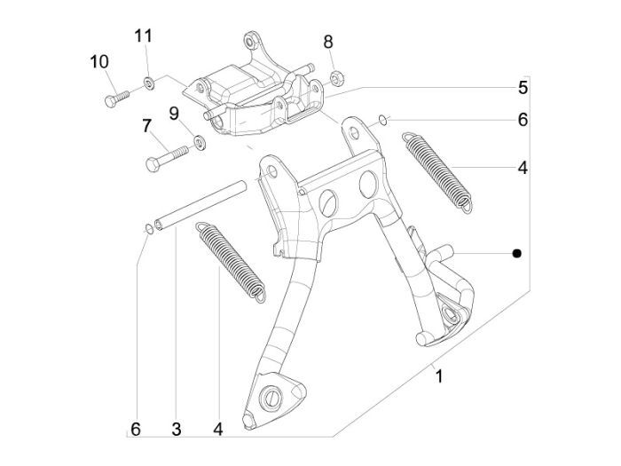 Middenstandaard Vespa Sprint 50 2-takt AC
