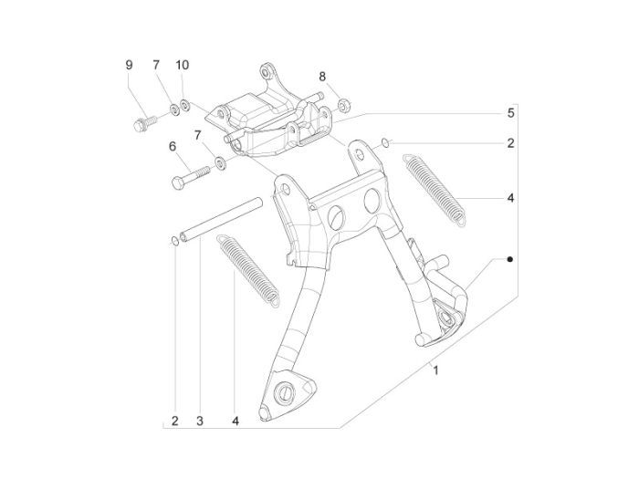 Frame - Middenstandaard Piaggio Zip 2000 2-takt AC