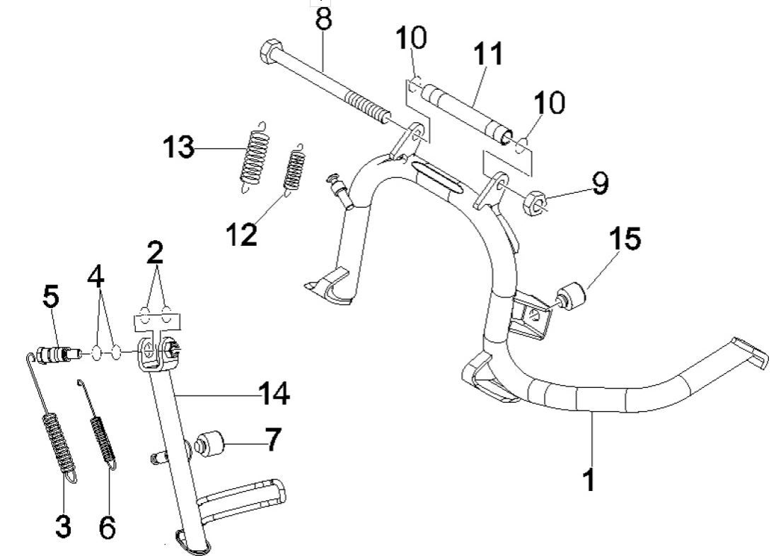 Middenstandaard - Zijstandaard Vespa GTV 250 IE 4V