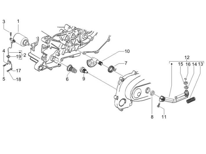 Startmotor - Bendix Gilera Runner 50 SP 50 2-takt LC 2010-2017