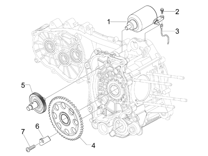 Startmotor - Starttandwiel Vespa GTS 300 ie 2008-2016 (met en zonder ABS)