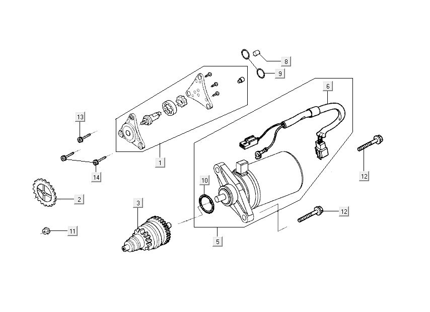 Startmotor - Oliepomp Kymco Sento 50 4-takt Spring Wit