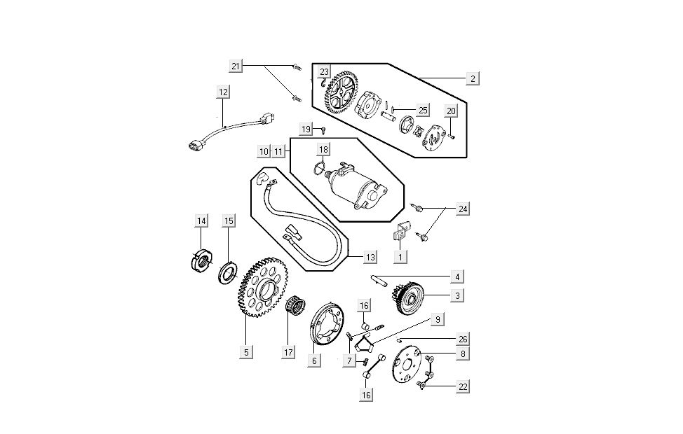 Startmotor - Oliepomp Kymco New Sento 50i 4-takt Wit