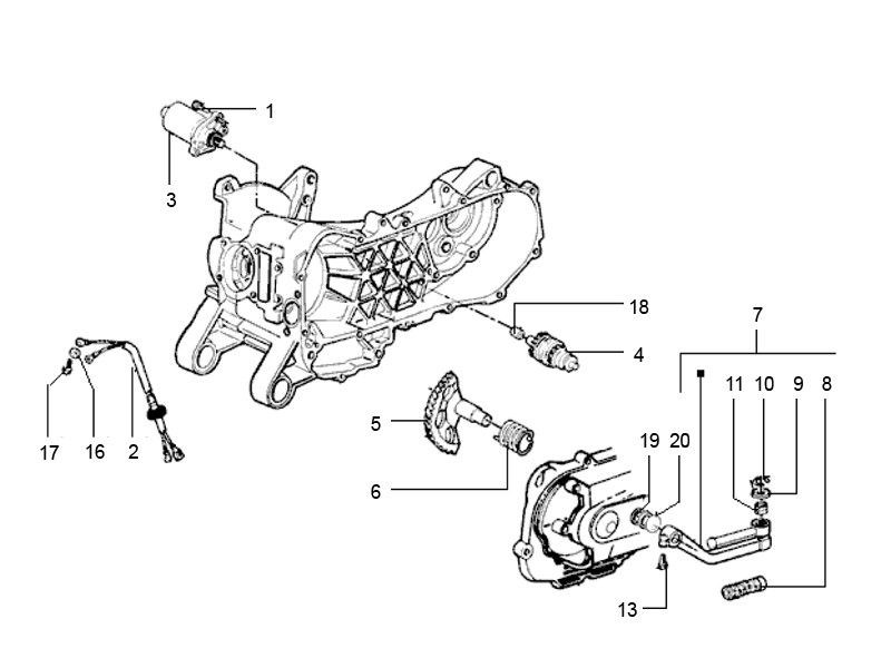 Startmotor - Bendix Vespa LXV 4-takt 2V 25km/u