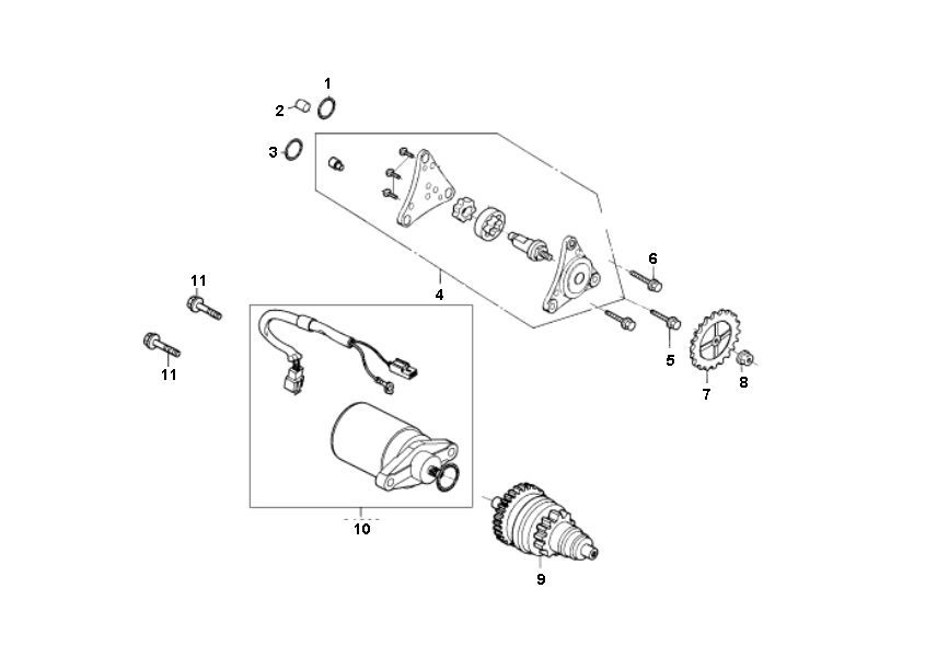 Startmotor - Bendix - Oliepomp Turbho CX 50 4-takt